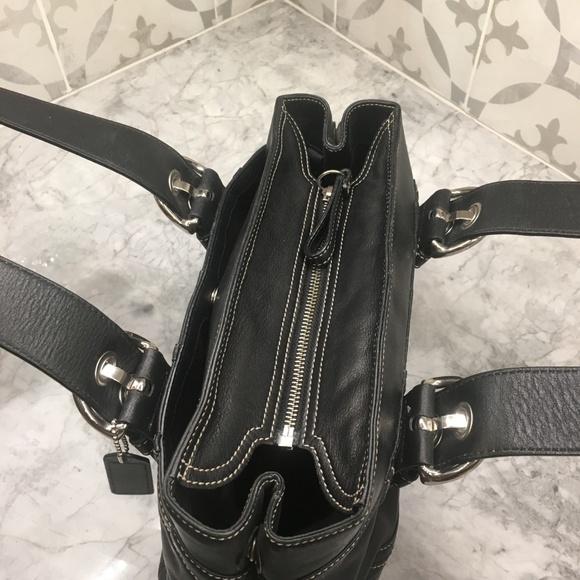 Coach #F10911 Satchel Handbag, Black w/Nickel - Picture 3 of 7